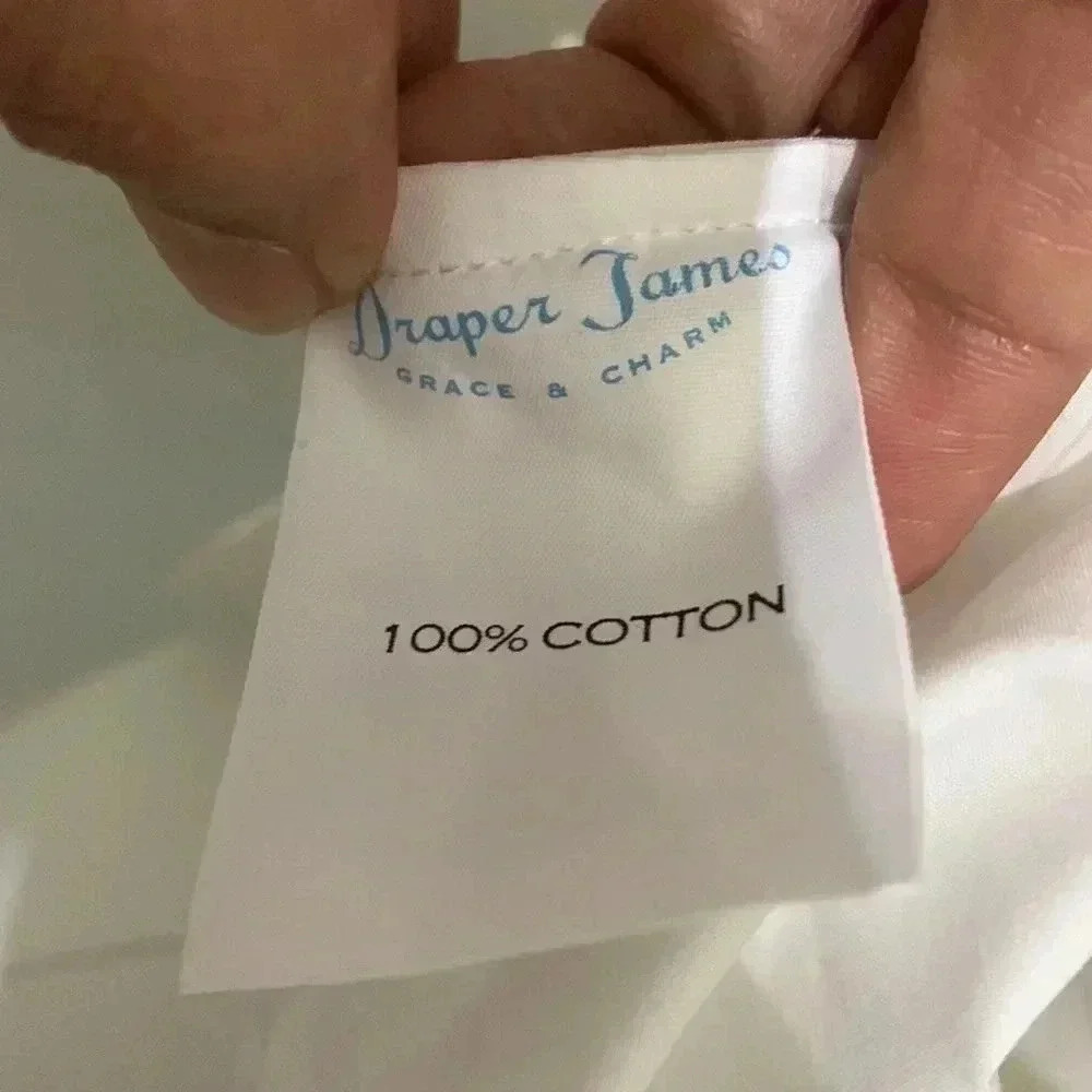 Draper James White Flutter Sleeve Button Down Col… - image 6